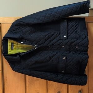Jones New York Navy Blue Quilted Jacket with Green Lining